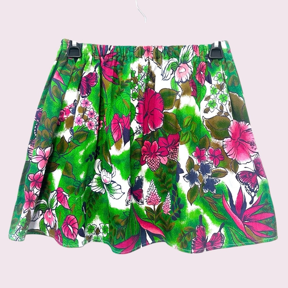 Vintage Hawaiian print mini skirt